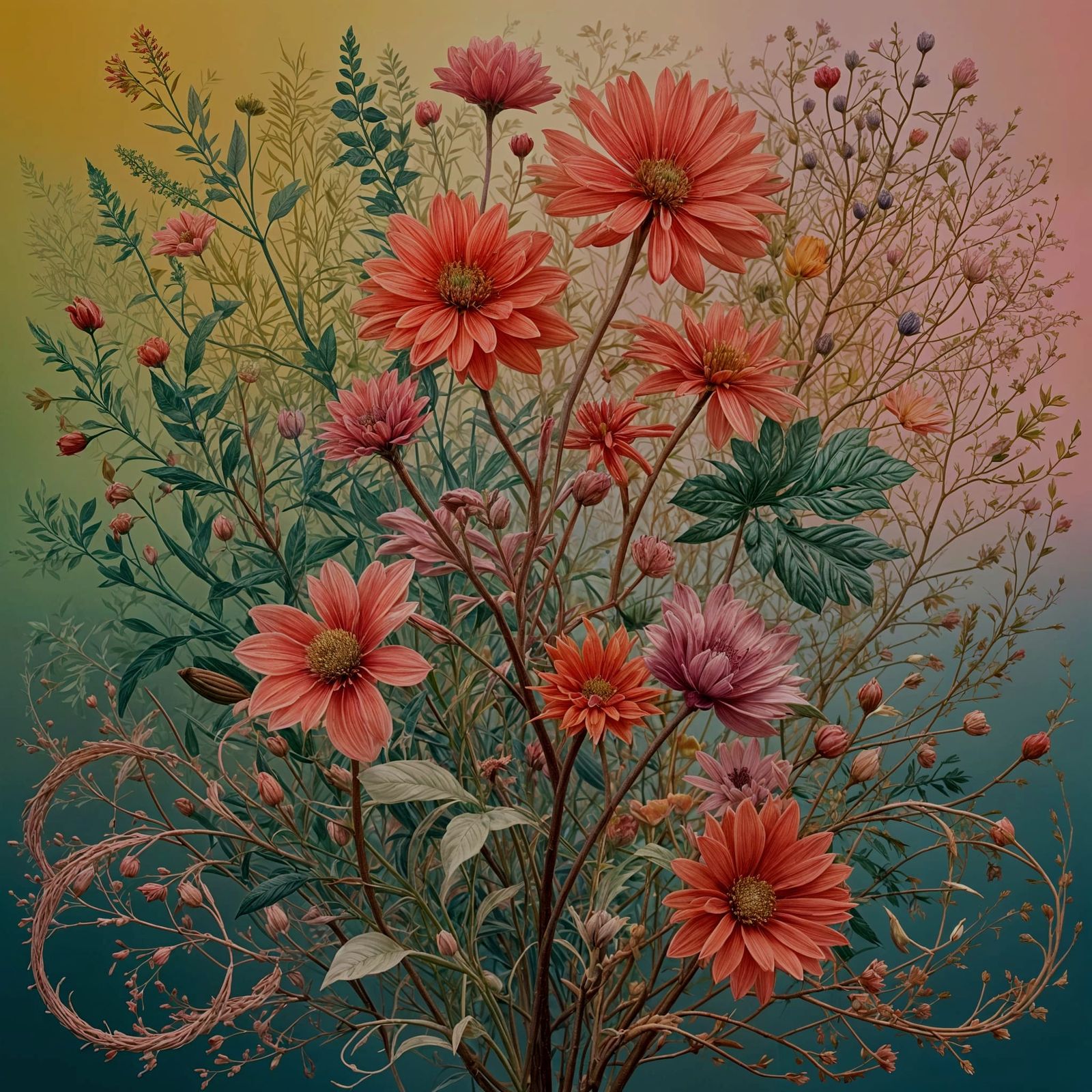 Pastel Synesthesia Botanical Flora