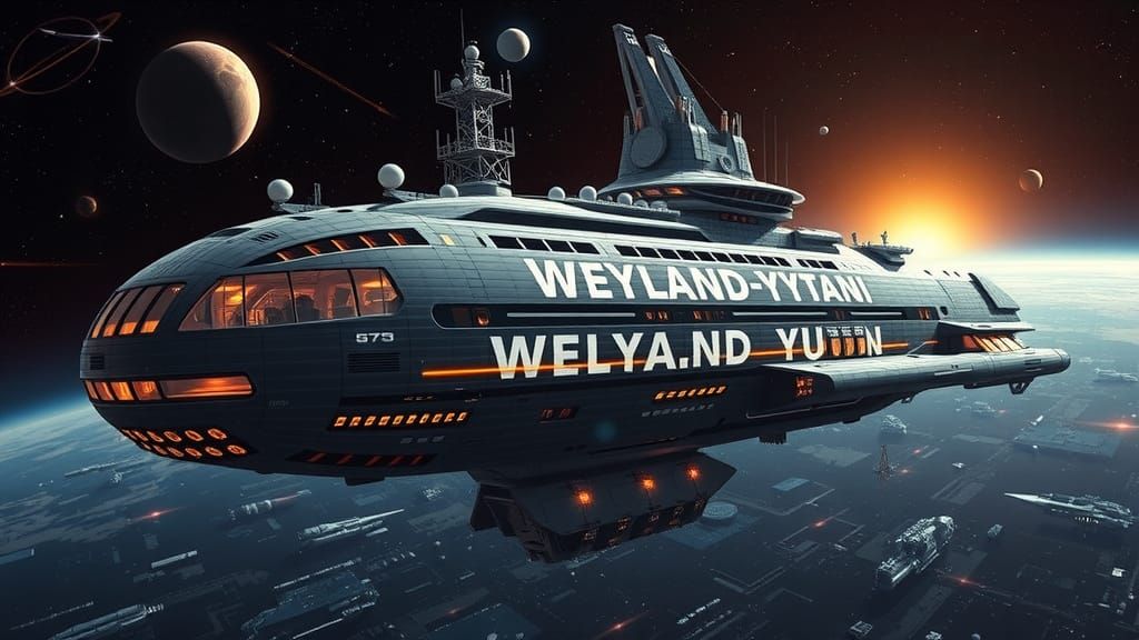 Weyland-Yutani Design concept of a city-sized spacecraft, wi...