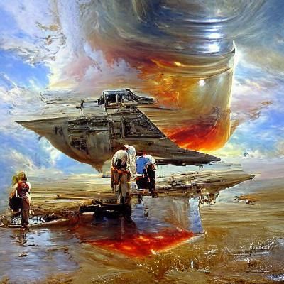 Star Wars Scene as Oil Painting