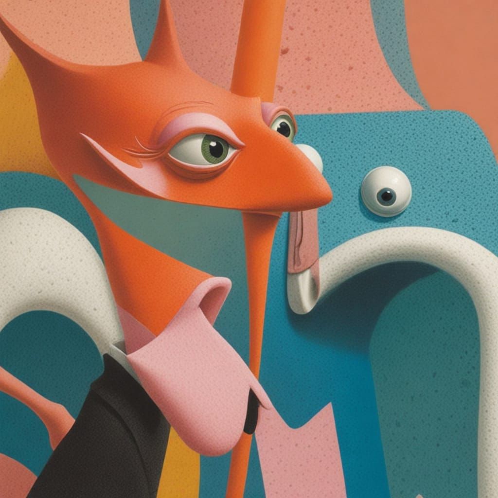 Absurdist Dada Collage in Black and White