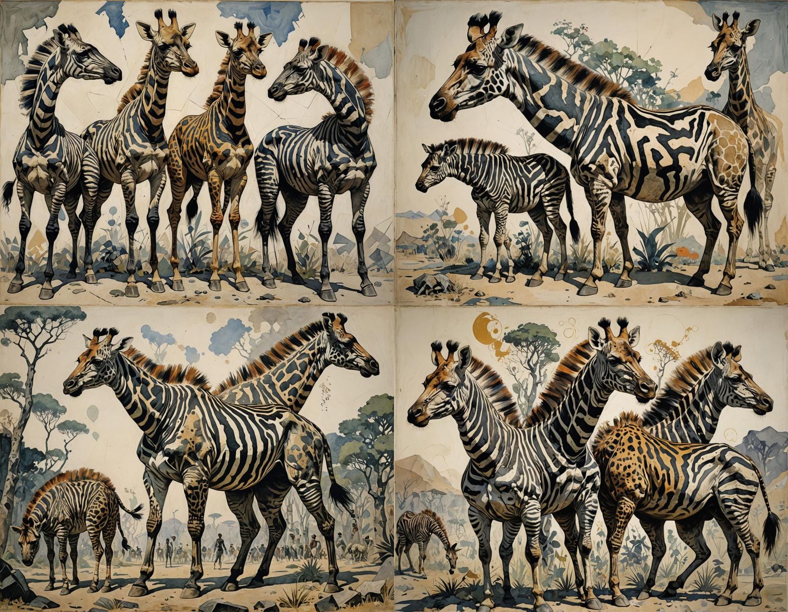 Hybrid Creature at the Olympic Games: Surreal Art