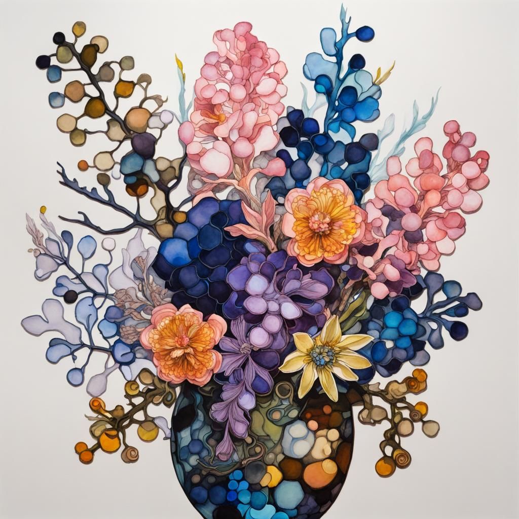 Exotic Bouquet: Cel-Shaded Fantasy Expressionism