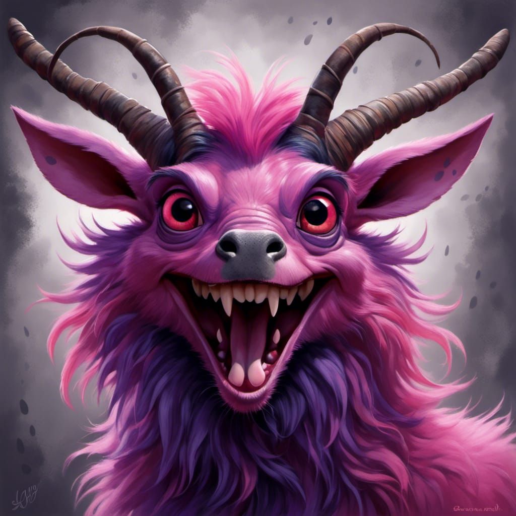 Hyperrealistic Pastel Creature with Buck Teeth and Antennae