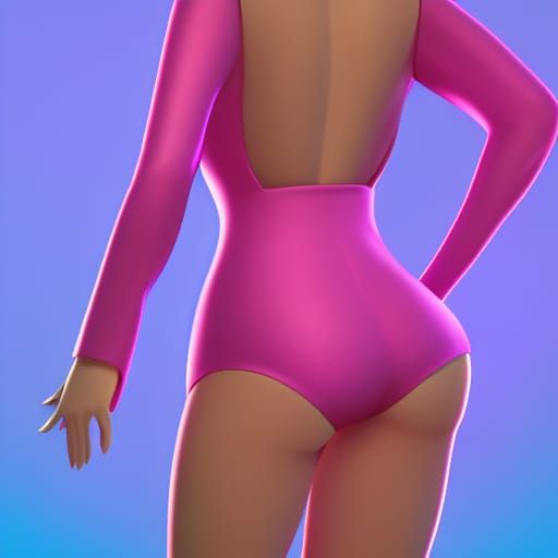 Stylized Woman in Pink Suit as 3D Digital Art