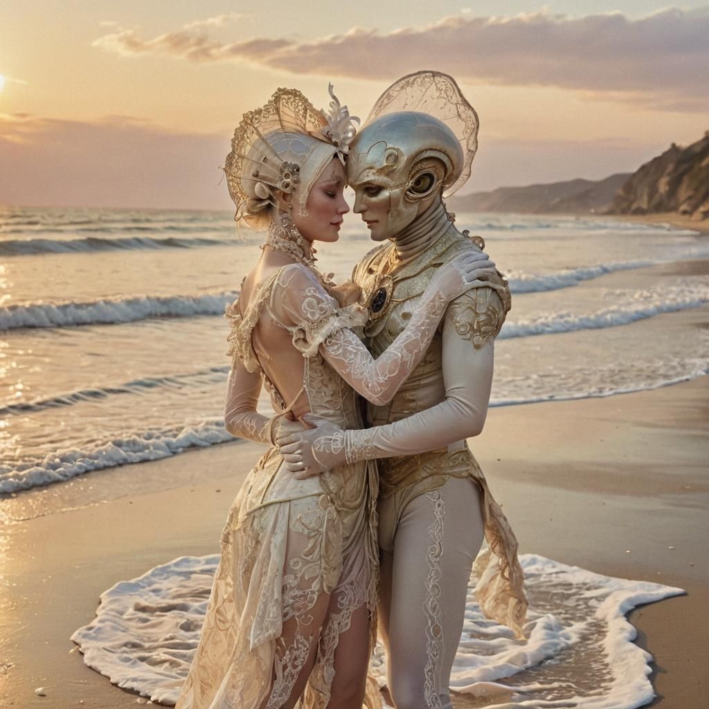 Dreamy Alien Beach Wedding in Whimsical Rococo Revival Style