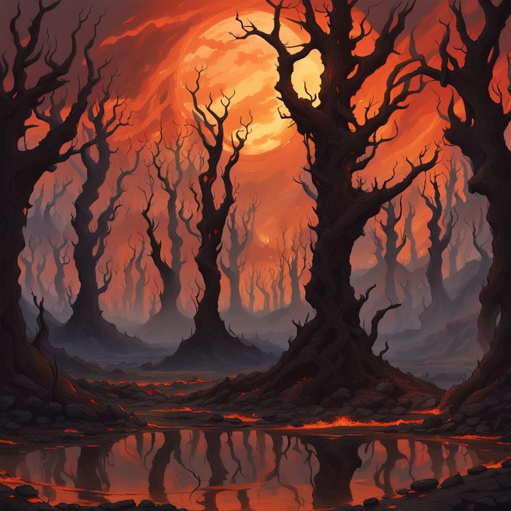 Infernal Wasteland: A Dystopian Biomechanical Landscape