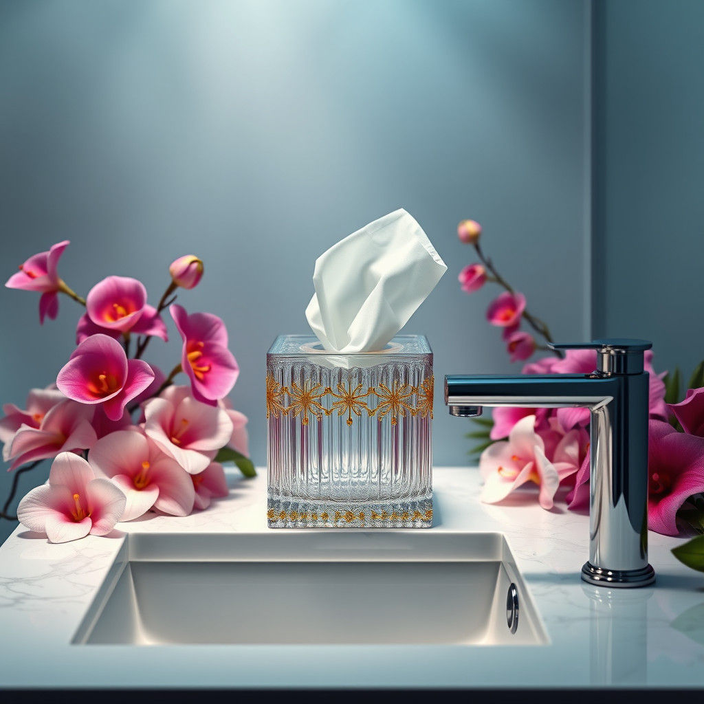 Elegant Tissues with Gold Accents and Floral Decor