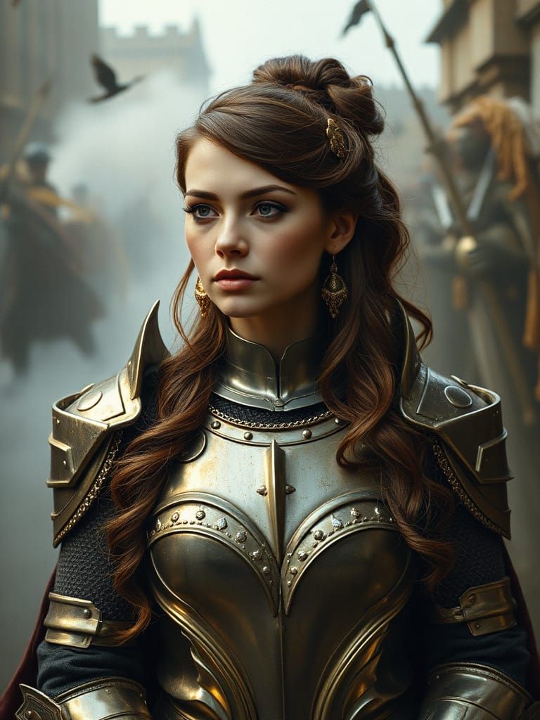 Elegant Knight in Explosive Panfuturism Style