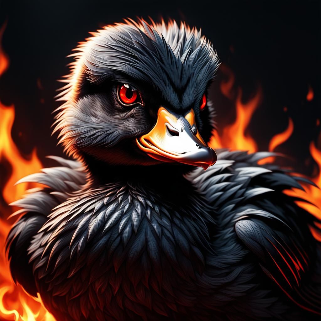 Terrifying Fiery Duckling Masterpiece in 8K