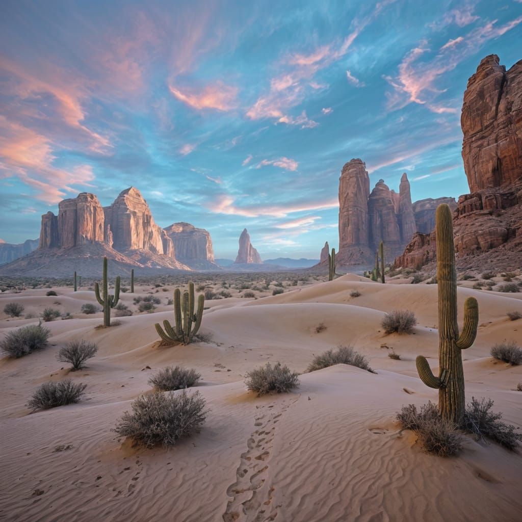 Surreal Desert Landscape: An AI Art Creation
