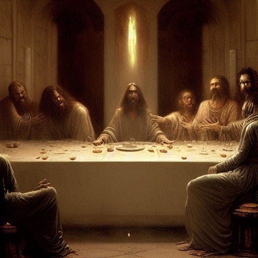 Horror Last Supper in Doré Style