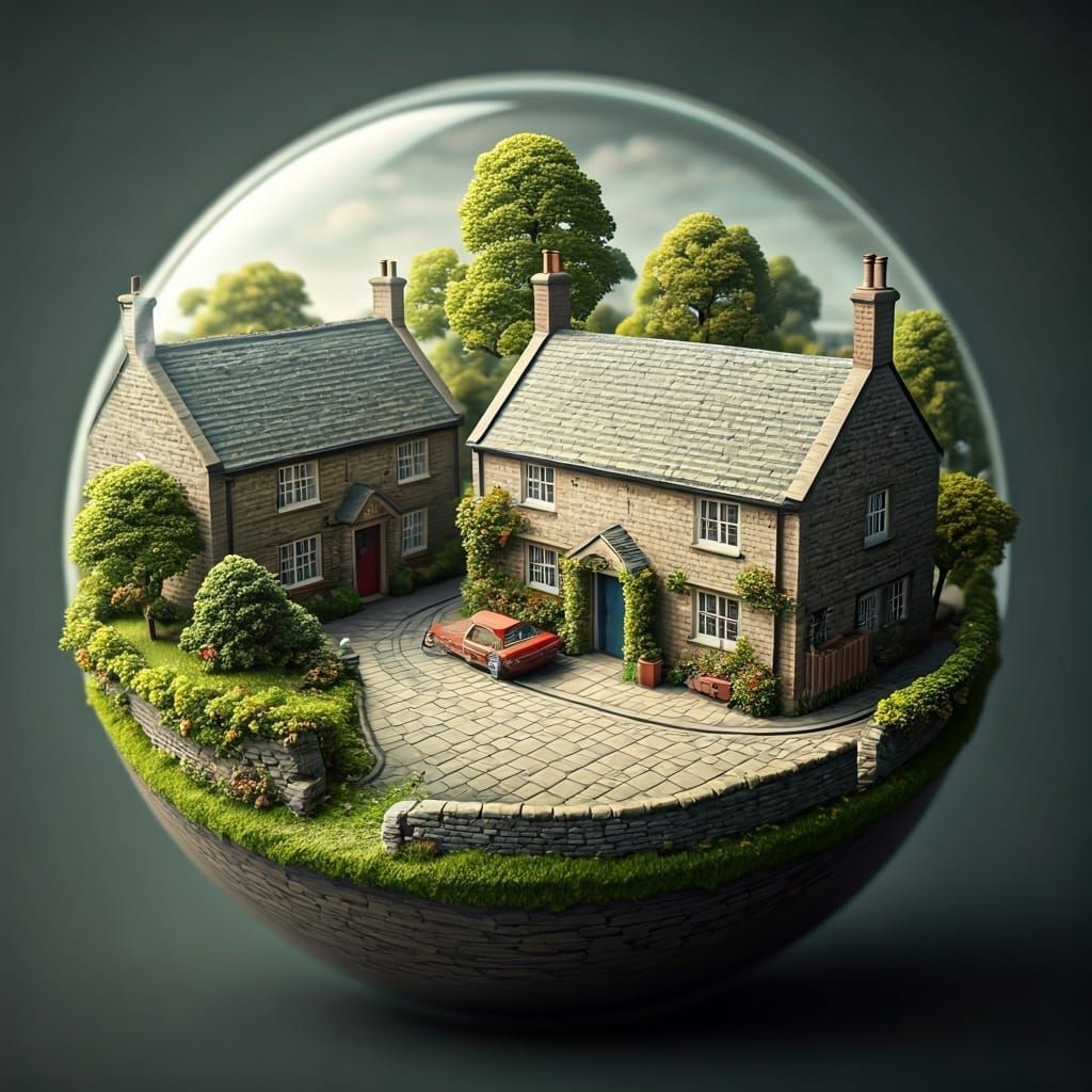 Miniature Yorkshire Village Diorama in Realistic Style