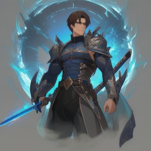 Blue Mist Fantasy Anime Swordsman