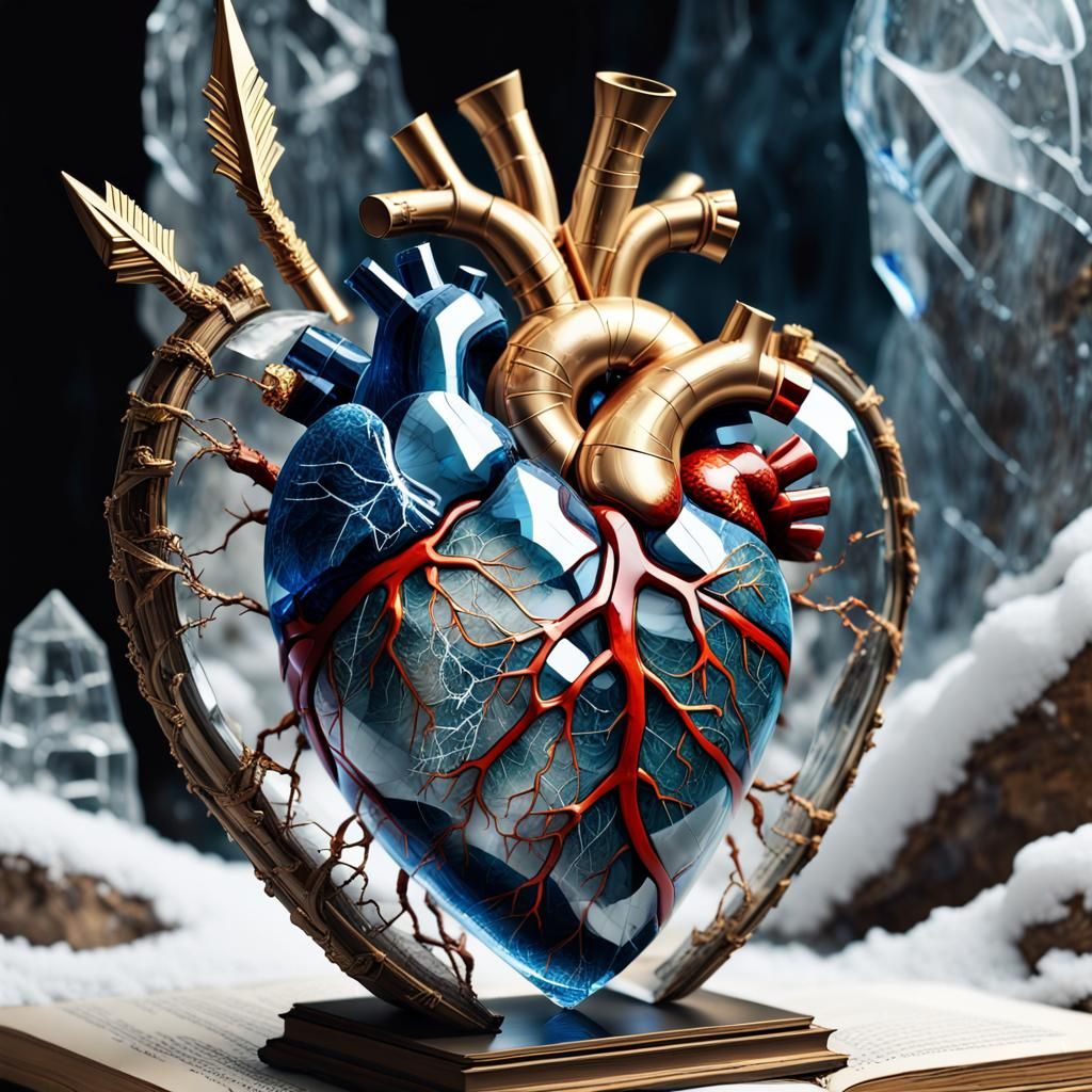 Kintsugi Elemental Roaring Inside Crystal Heart