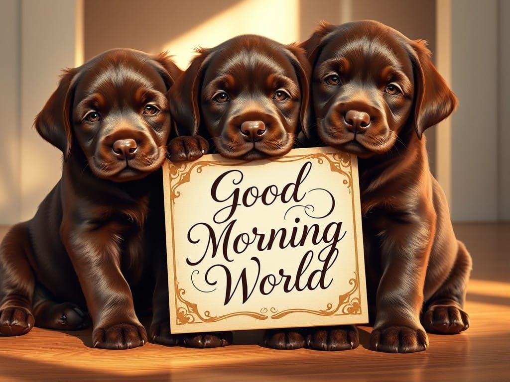 Labradors "Good Morning World"