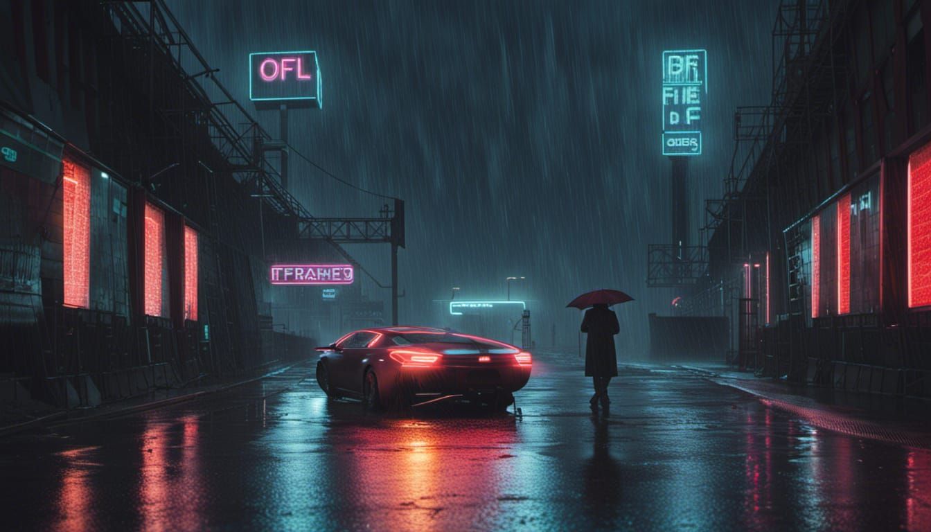 Futuristic Neon Cityscape in Cyberpunk Style