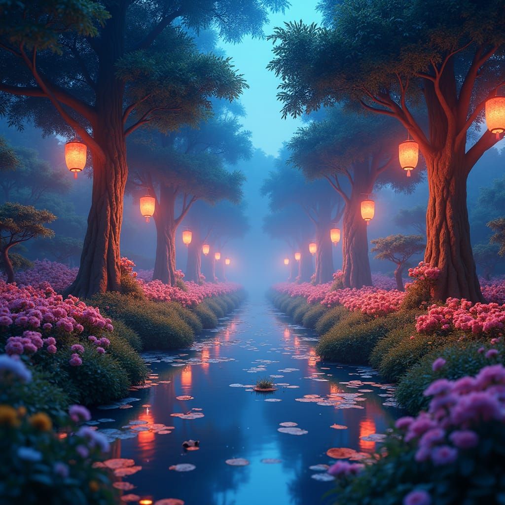 Luminous Forest Clearing in Pixar-Inspired 3D Style