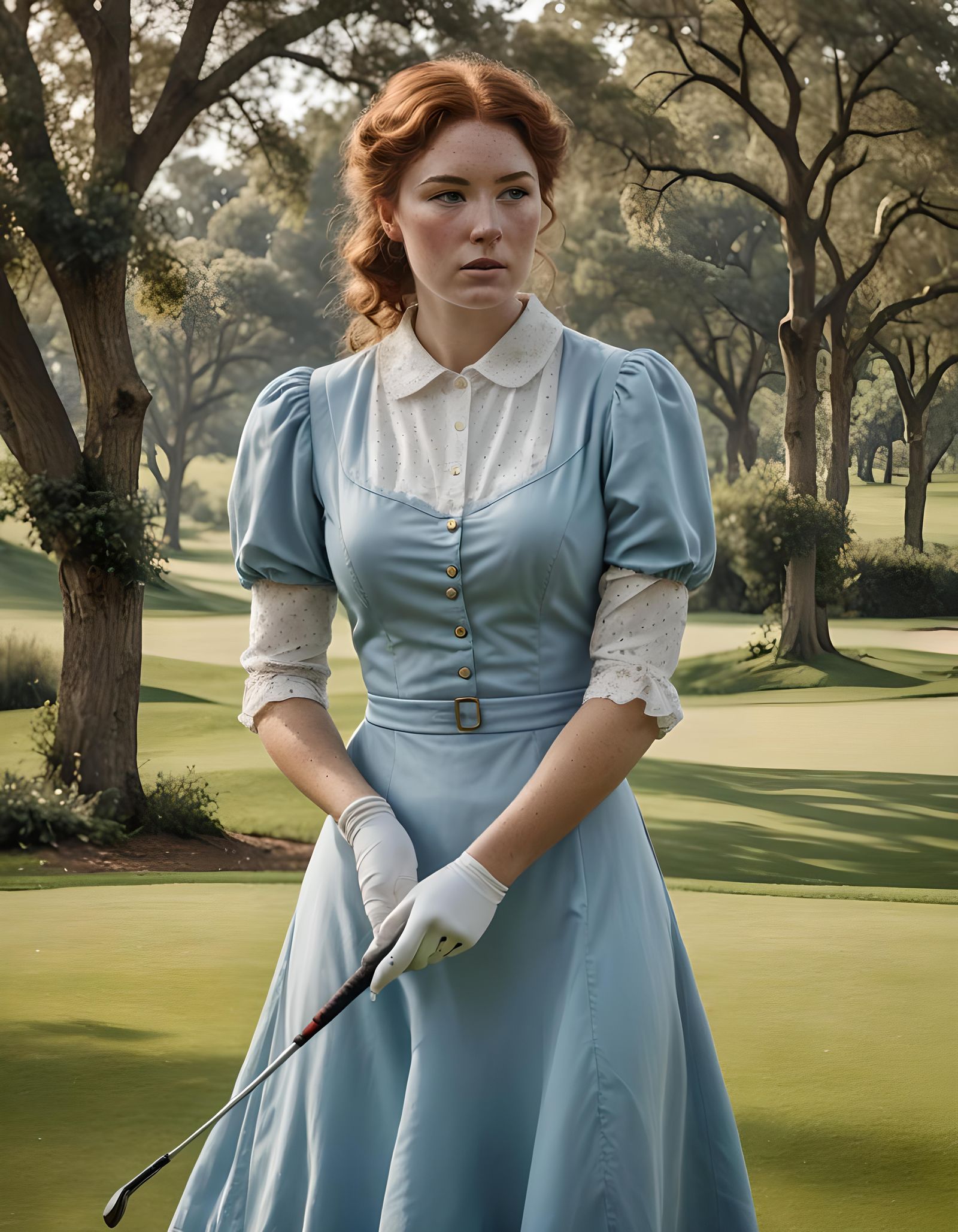 Victorian Woman Golfer Portrait