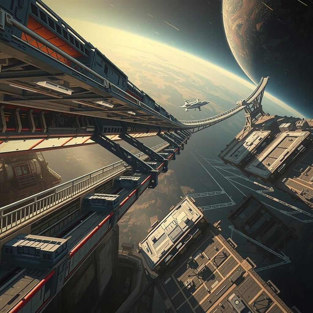 Epic Space Station Bridge in Detailed Digital Art