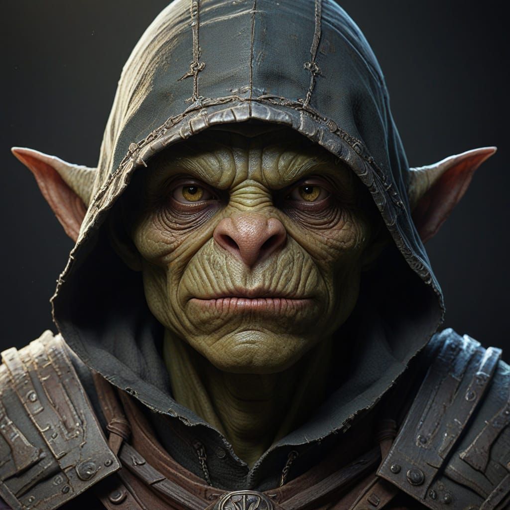 Goblin Rogue in Medieval Style Portrait Art