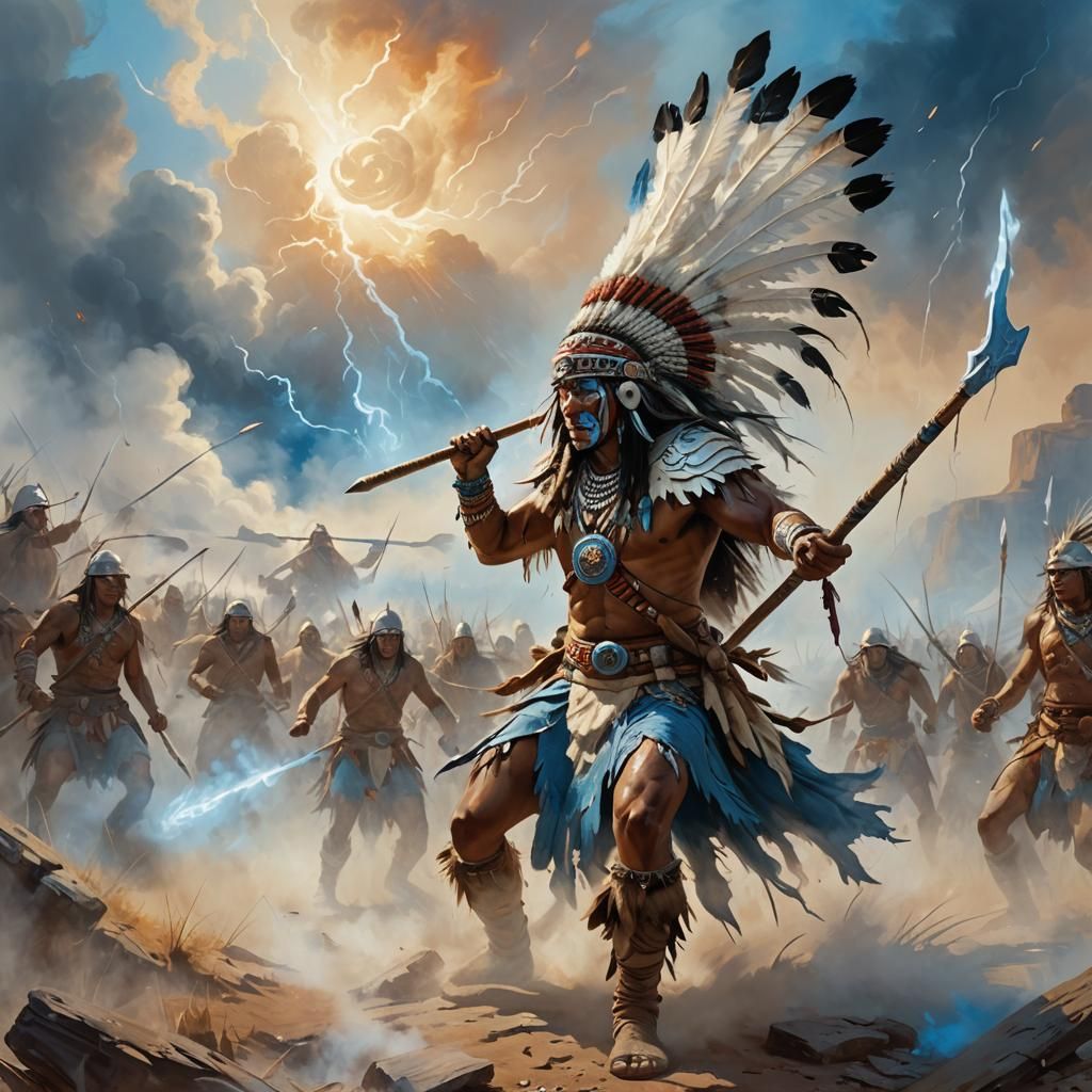 Lakota Warrior Battles Soldiers in Sioux Land