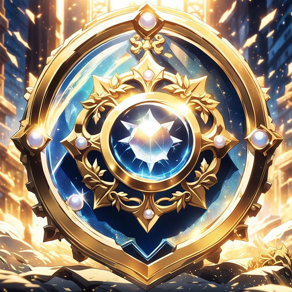 Magical Realism Anime School Badge with Pearl