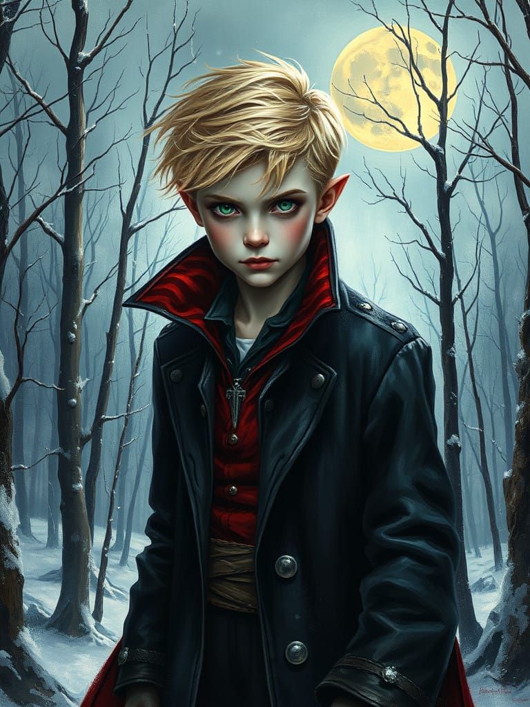 Mystical Vampire in Winter Wonderland