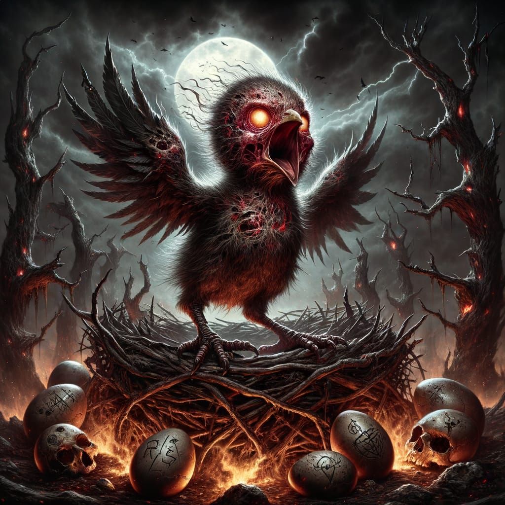 Furious Demonic Chick in Gothic Dark Fantasy Style