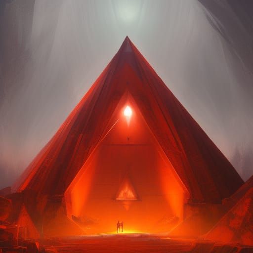 Glass Pyramid in Dark Fantasy Style