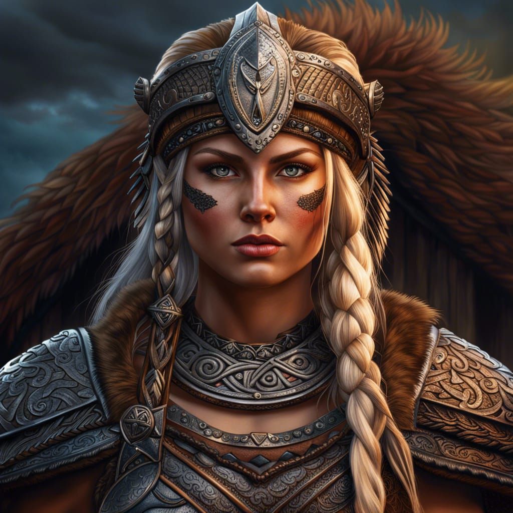 Gothic Viking Berserker Portrait in Hyperrealistic Style