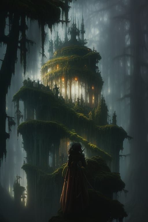 Wolf Knight in Black Diamond Armor, Digital Art