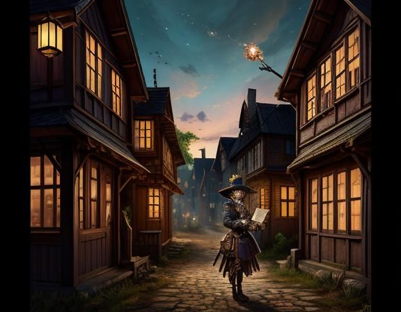 Steampunk Anime Woman in Latvian Village
