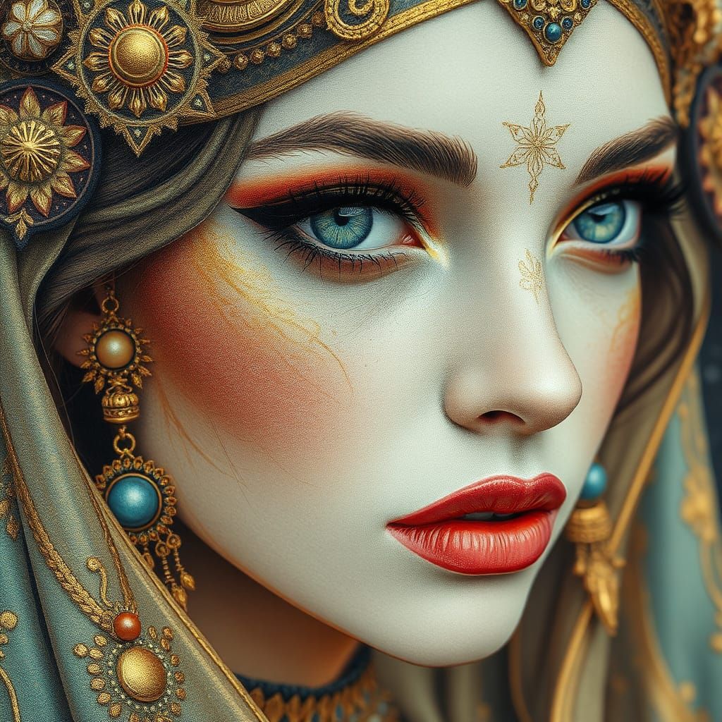 Intergalactic Princess Iikhy: Hyper-Realistic Pencil Portrai...