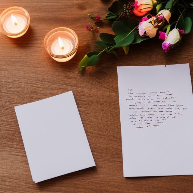 Farewell Letter and Flowers on Wooden Desk