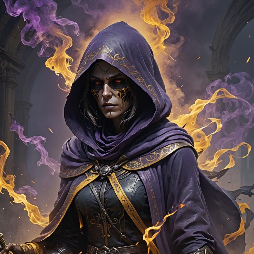 Hooded Female Reaper in Dark Fantasy Style