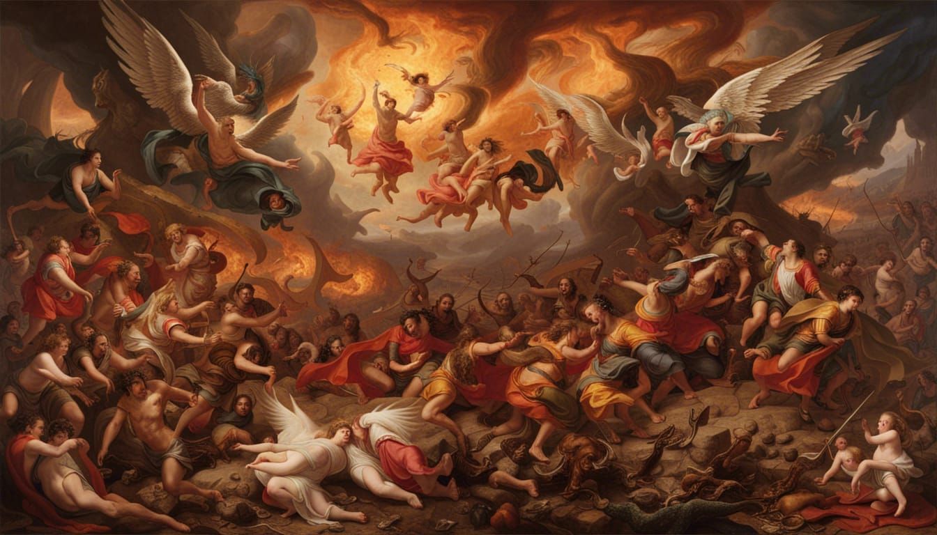 Angels vs Demons in Hyperrealistic Apocalyptic Battle