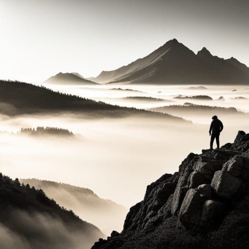 Misty Mountain Landscape: A Tranquil Vista