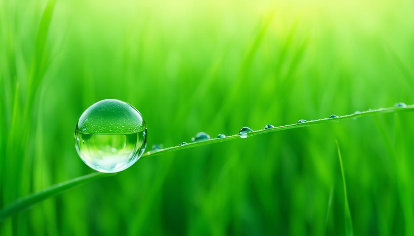Ethereal Dewdrop on Emerald Grass