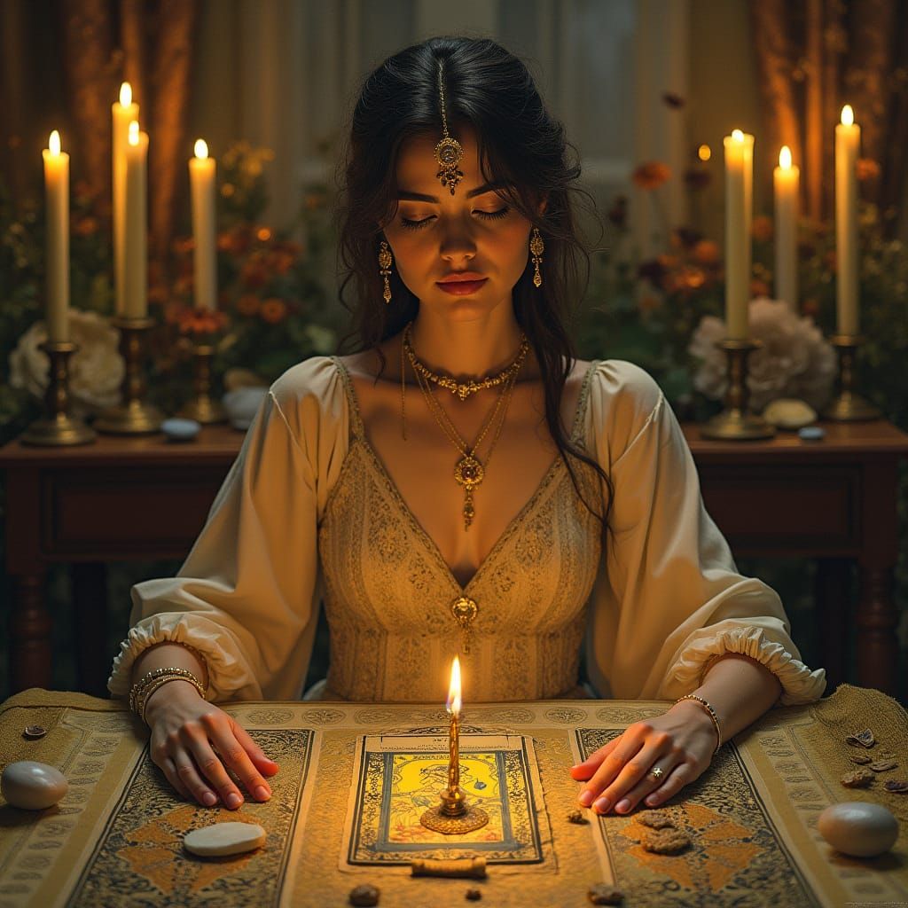 Tarot Reader in Art Nouveau Style