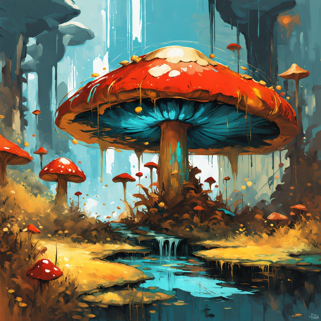 Syd Mead Inspired Mushroom Concept Art
