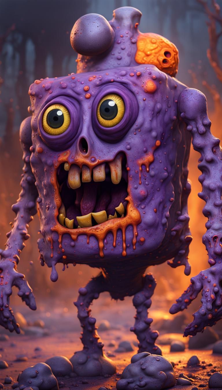 Fantastical Zombie Square Pants in Deep Color