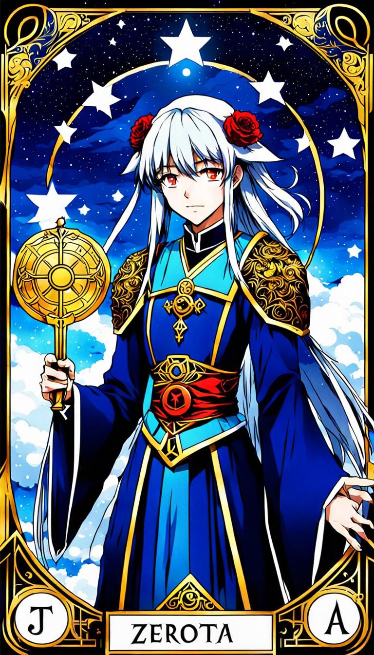 Anime Style Justice Tarot Card