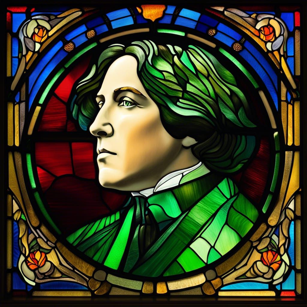 Stained Glass Portrait of Oscar Wilde