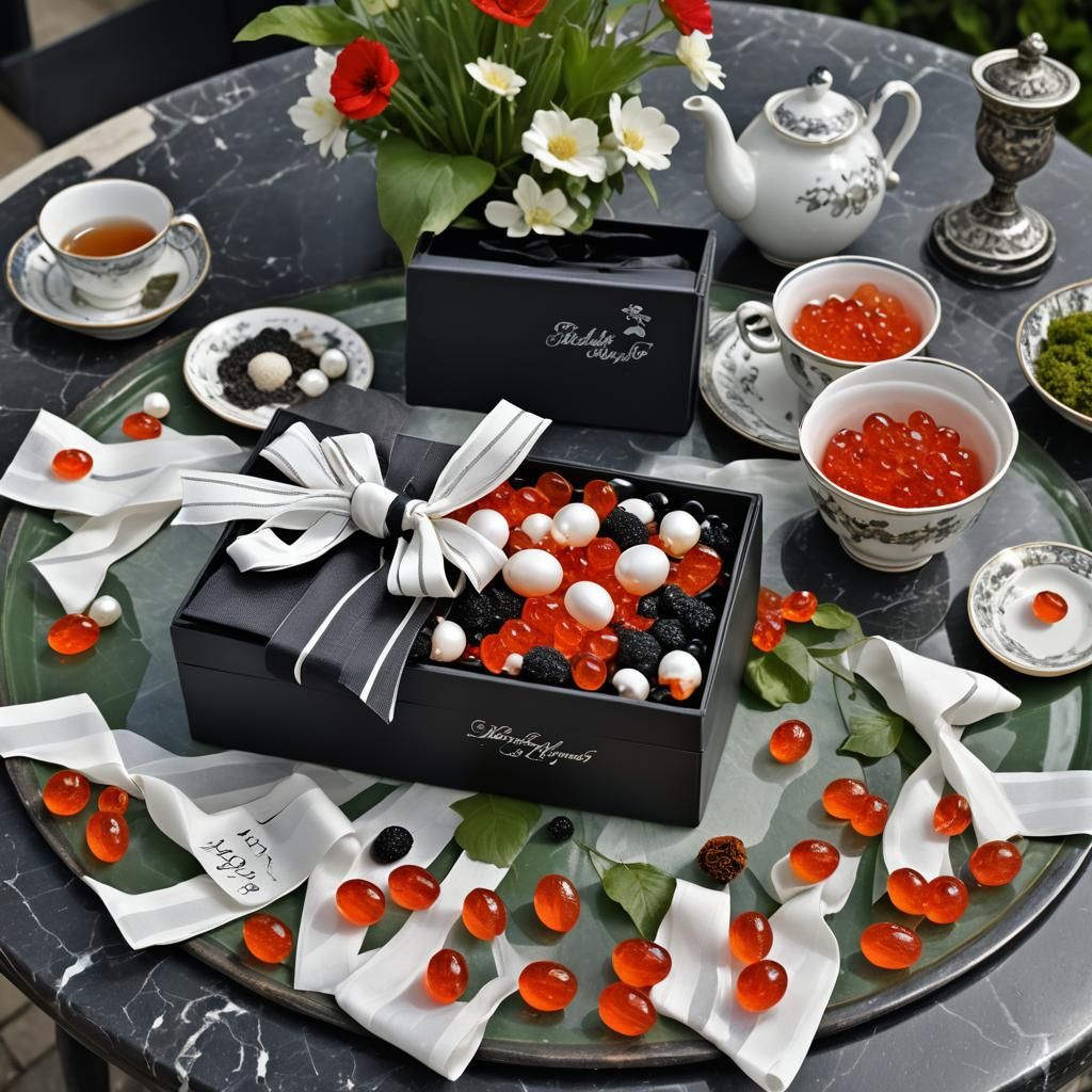 Caviar, Pearls, and Tea Overflowing in an English Teahouse