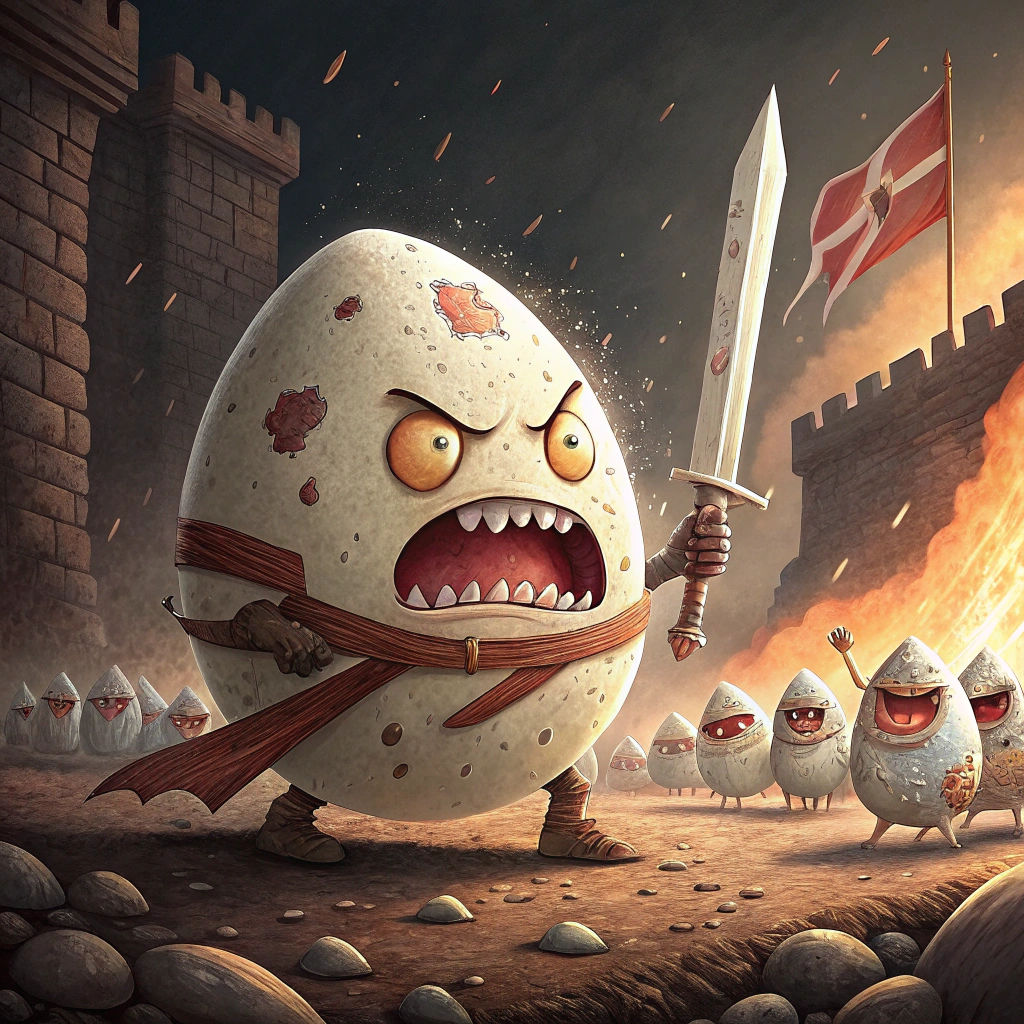Furious Egg Warrior in Epic Food Battle