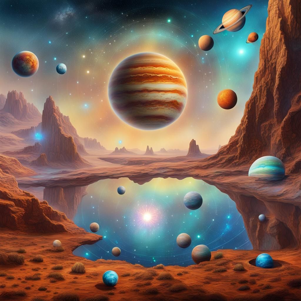 Holographic Solar System in Psychedelic Style