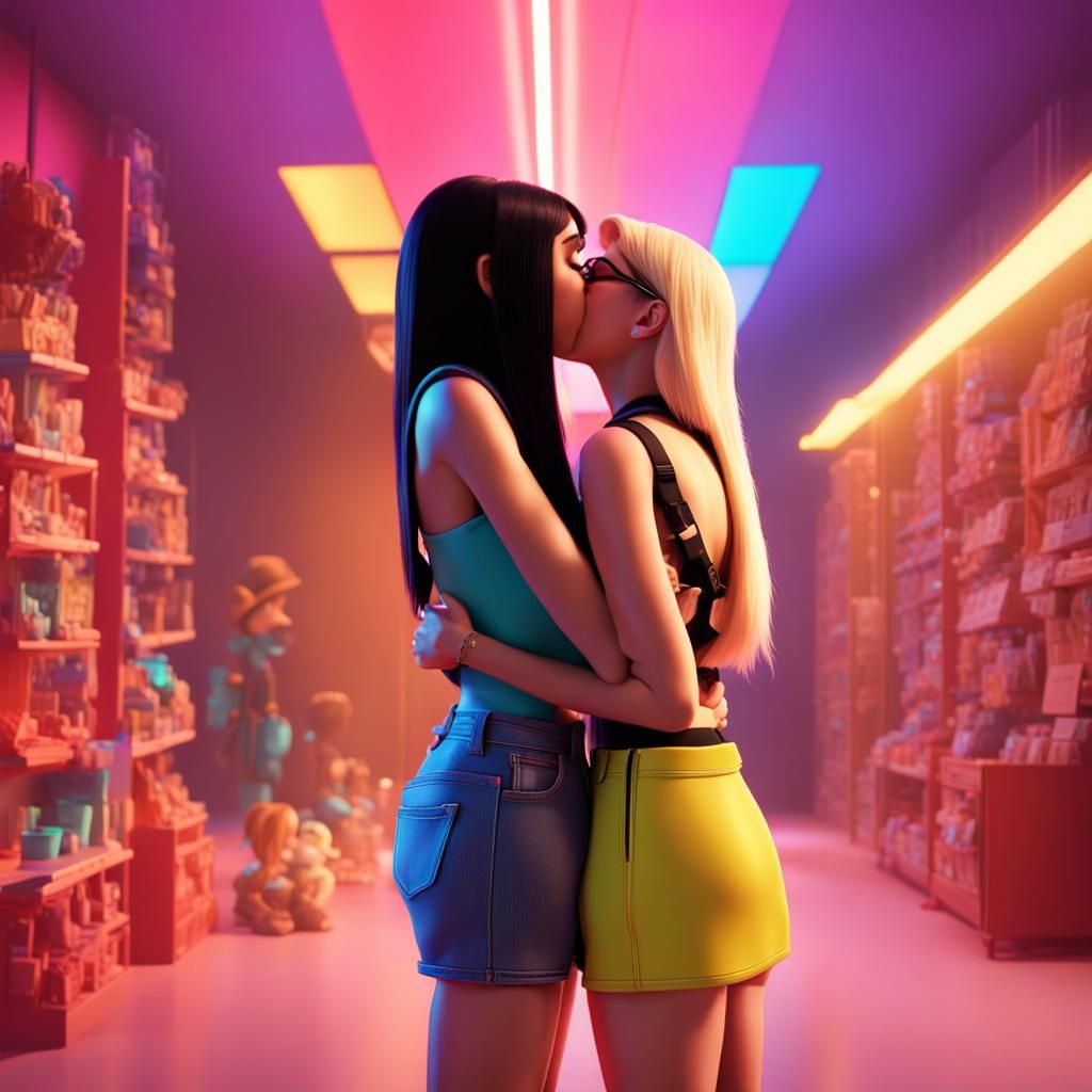 Dua Lipa and Avril Lavigne Kiss: 3D Animation