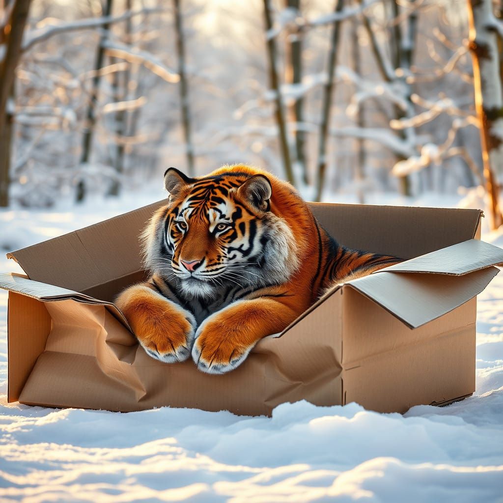 Tiger in Winter Wonderland, National Geographic Style