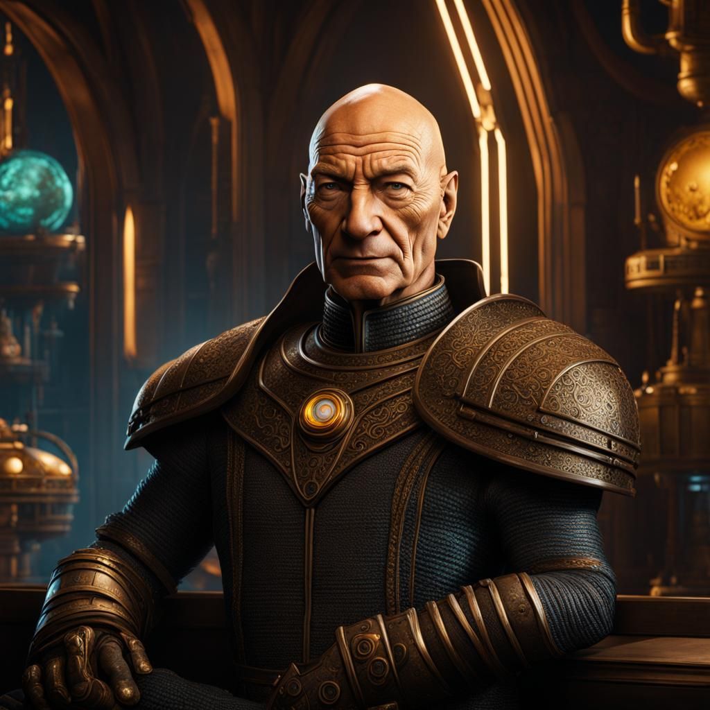 Futuristic Army Commander in Detailed Matte Painting