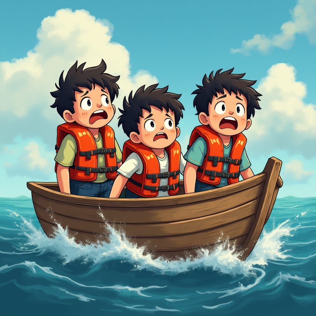 Boys Lost at Sea: Whimsical Art Style